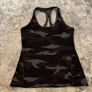 Athleta Black and Gray Camo Tank Top